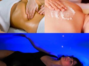 Massage corps relaxant 60min / gommage corps / 30mn de flottaison