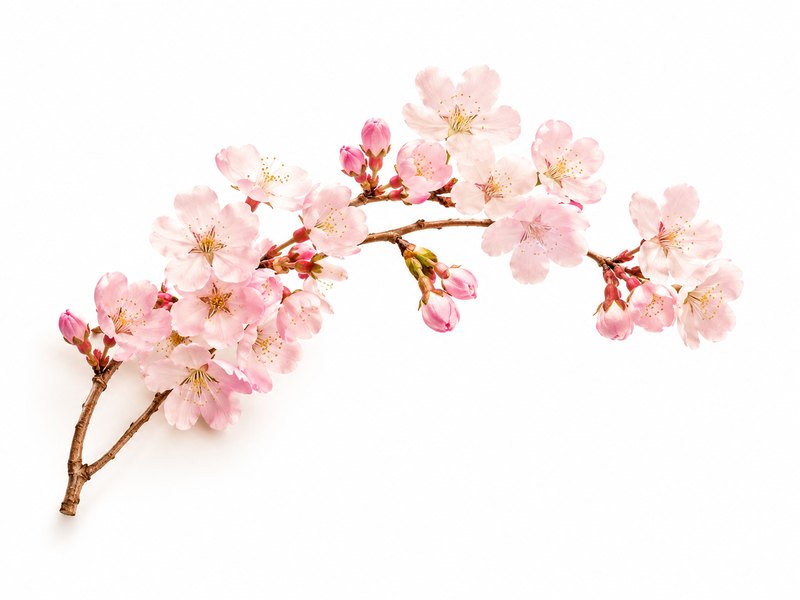 Branche de cerisier japonais en fleurs