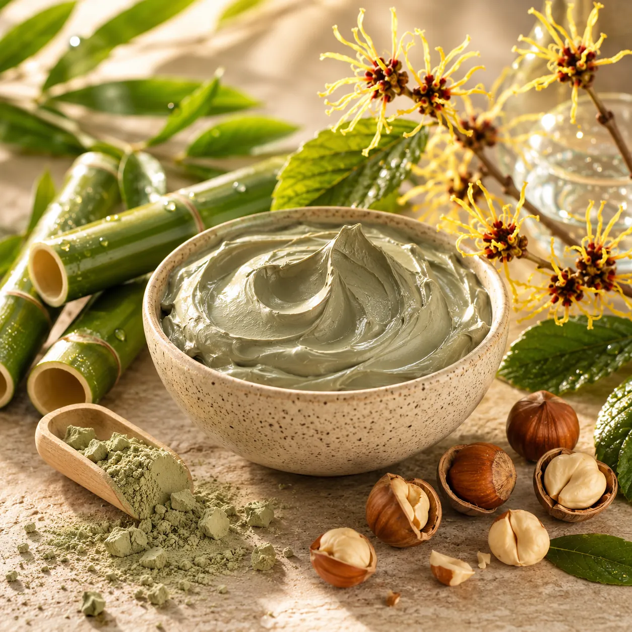Masque visage Épure bambou Oxalia et ses ingrédients naturels — Coeuroline, institut à La Seyne-sur-Mer