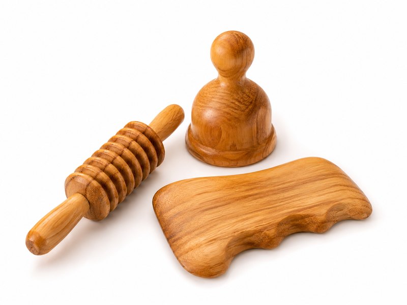 Outils de madérothérapie en bois sculpté