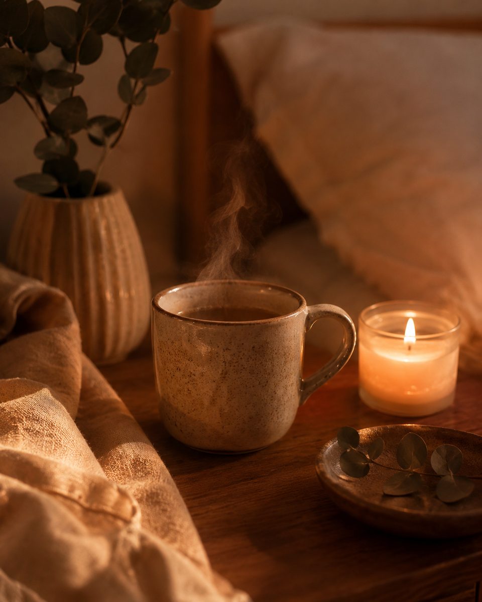 Rituel du soir tisane et bougie pour mieux dormir, Coeuroline La Seyne-sur-Mer